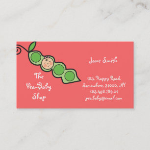 Visita Guisante de la niña en una tarjeta del perfil del