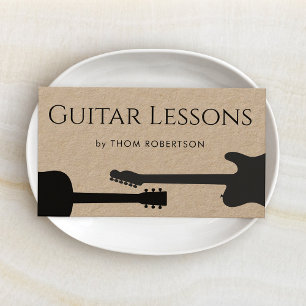 Visita Guitar Teacher Kraft Tarjeta de negocios