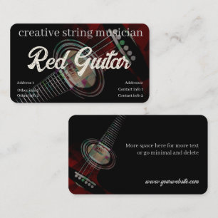 Visita Guitarra Roja Oscura en tarjeta de presentación Ne