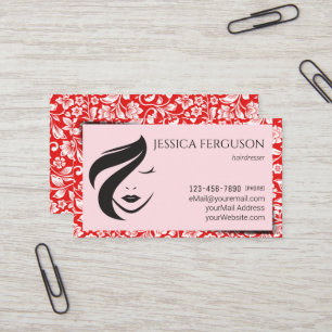 Visita Hairdresser Moderno Flower Design Tarjeta de prese
