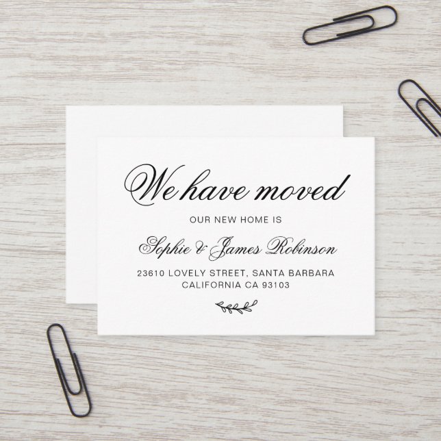 Visita Hemos movido la nueva tarjeta de inserción mínima  (Anverso/Reverso In Situ)