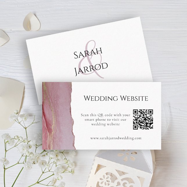 Visita Hermosa tarjeta web de Boda QR rosa (Subido por el creador)
