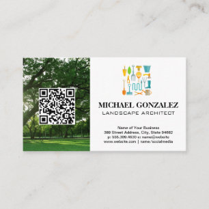 Visita Herramientas de jardín   Apaisado   Tarjeta de vis