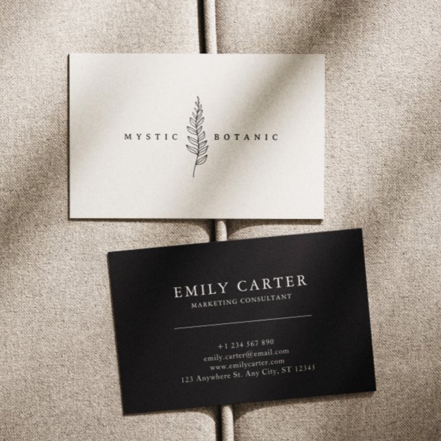 Visita Hoja Botánica Natural Tarjeta de Negocio Moderna (Subido por el creador)