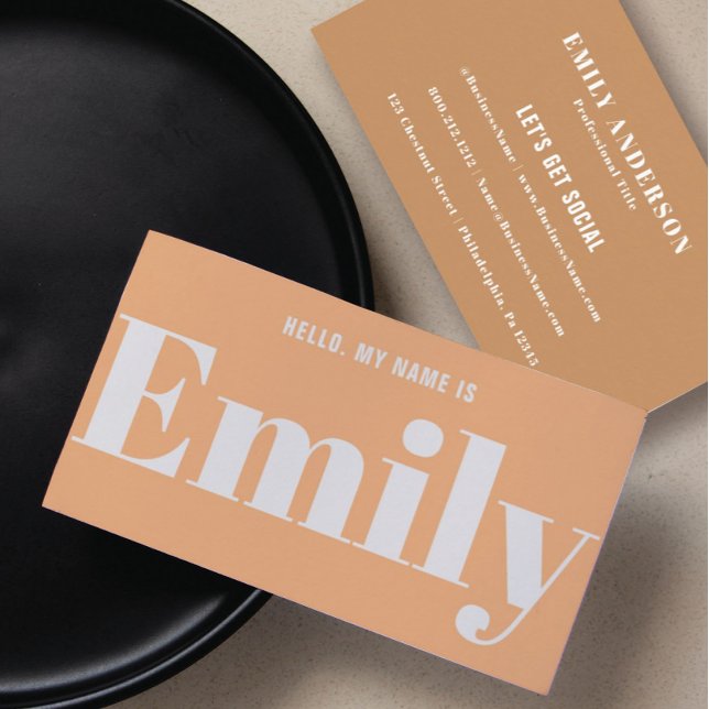 Visita Hola moderna Tarjeta de presentación de tipo mínim (Subido por el creador)