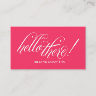 Visita ¡Hola! Tarjeta de presentación rosa