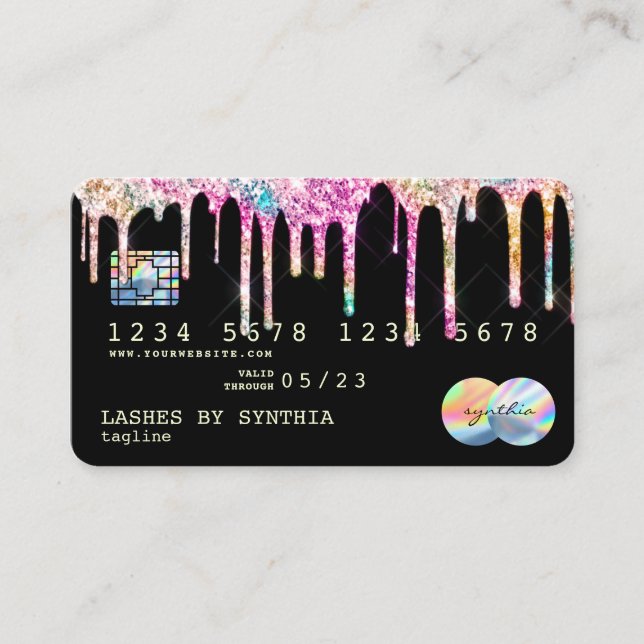 Visita Holograph Drips tarjeta de crédito moderna (Anverso)