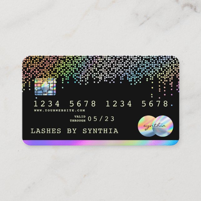 Visita Holograph Drips tarjeta de crédito moderna (Anverso)