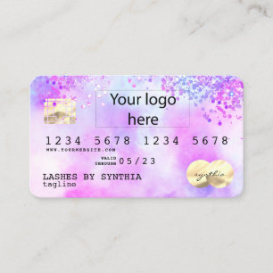 Visita Holograph Pastel unicorn Tarjeta de crédito modern