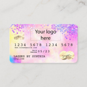 Visita Holograph Pastel unicorn Tarjeta de crédito modern