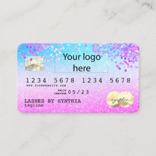 Visita Holograph Pastel unicorn Tarjeta de crédito modern