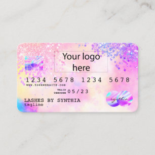 Visita Holograph Pastel unicorn Tarjeta de crédito modern