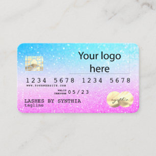 Visita Holograph Pastel unicorn Tarjeta de crédito modern