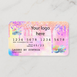 Visita Holograph Pastel unicorn Tarjeta de crédito modern