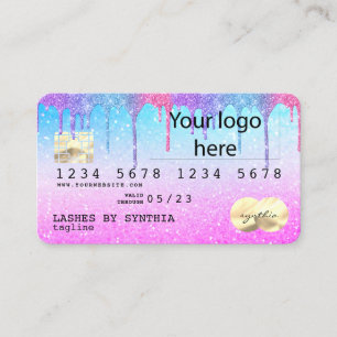 Visita Holograph Pastel unicorn Tarjeta de crédito modern