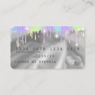 Visita Holograph Silver Unicornio Drin Tarjeta de crédito