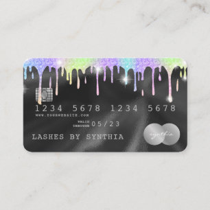Visita Holograph Silver Unicornio Drin Tarjeta de crédito