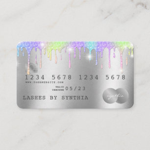 Visita Holograph Silver Unicornio Drin Tarjeta de crédito