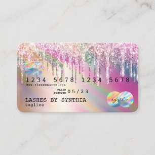 Visita Holograph Unicorn Drips Estilo moderno de tarjeta 