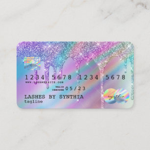 Visita Holograph Unicorn Drips Estilo moderno de tarjeta