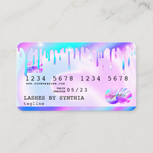 Visita Holograph unicorn Drips tarjeta de crédito moderna