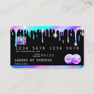 Visita Holograph unicorn Drips tarjeta de crédito moderna