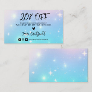 Visita Holographic Stars Trendy Gracias Tarjeta De Negoci