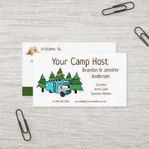Visita Host de campamento RV Personalizado  Tarjeta de pr