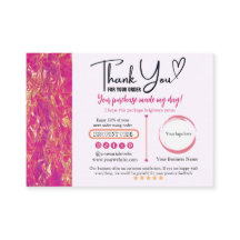 Hot Pink Gold Gracias Tarjeta De Negocios