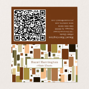 Visita HQ Code Retro tarjeta de presentación plegada Mid 