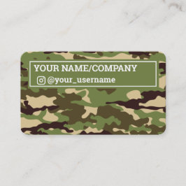 Visita Icono de Instagram Trendy Camo Tarjeta de presenta