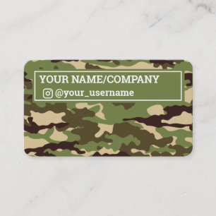 Visita Icono de Instagram Trendy Camo Tarjeta de presenta