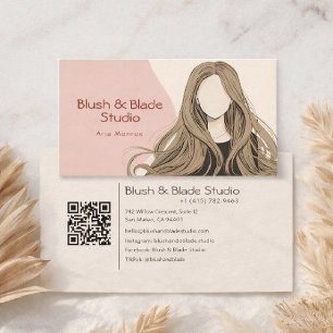 Visita Ilustración de cabello de chica moderna Tarjeta de