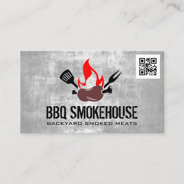 Visita Incendio de Sausage BBQ | código qr tarjeta de pre (Anverso)