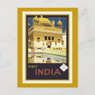"Visita India": tarjeta postal de Poster de viajes