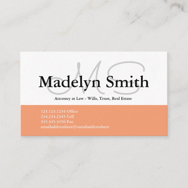 Visita Iniciales audaces modernos - Tarjeta de presentaci (Anverso)