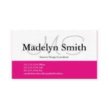 Iniciales rosas audaces modernas - Tarjeta de pres