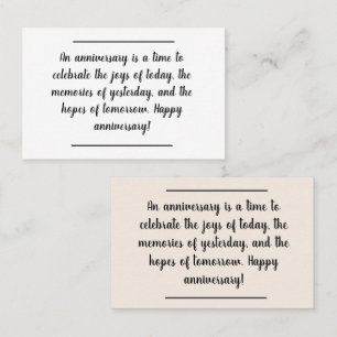 Visita Inserción de tarjeta - Deseos de aniversario