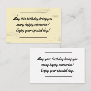Visita Inserción de tarjeta - Mensaje de cumpleaños