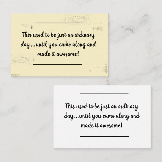 Visita Inserción de tarjeta - Mensaje de cumpleaños - ¡No (Anverso / Reverso)