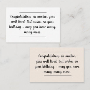 Visita Inserción de tarjeta - Mensaje de cumpleaños - Una