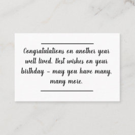 Visita Inserción de tarjeta - Mensaje de cumpleaños - Una