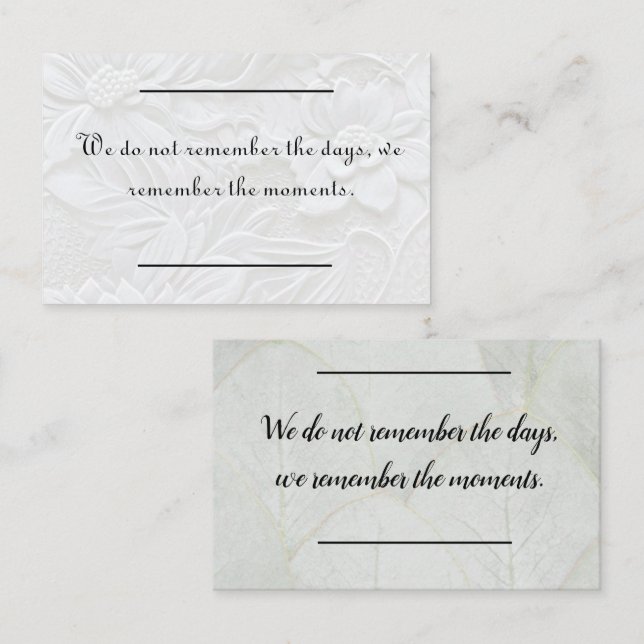 Visita Inserción de tarjeta - Simpatía - Condolencia 3 (Anverso / Reverso)