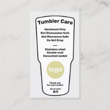 Instrucciones de cuidado de Tumbler Añadir tarjeta