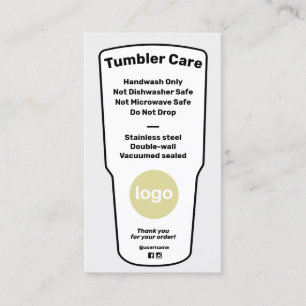 Visita Instrucciones de cuidado de Tumbler Añadir tarjeta
