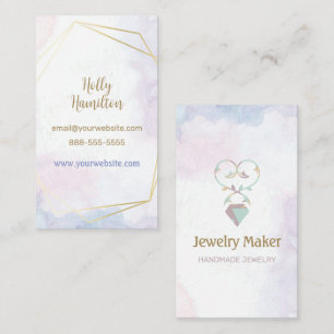 Visita Joyería Maker Necklace Watercolor Tarjeta de prese