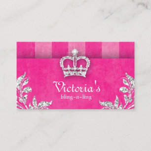Visita Joyería Tarjeta de Negocio Tiras Crown Pink