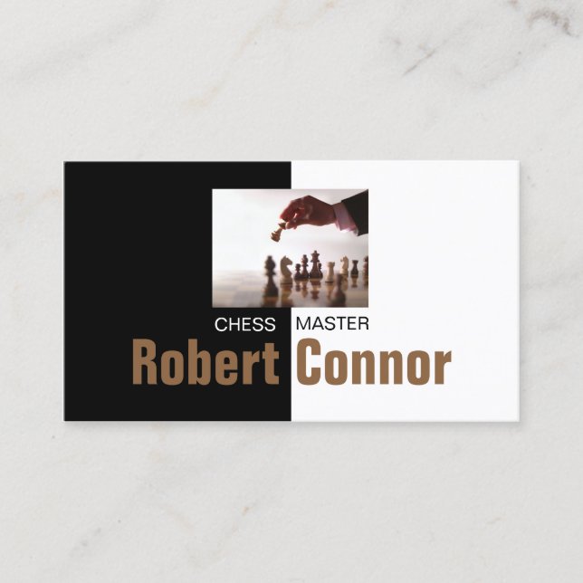 Visita Juego de Ajedrez - Tarjeta de presentación en blan (Anverso)