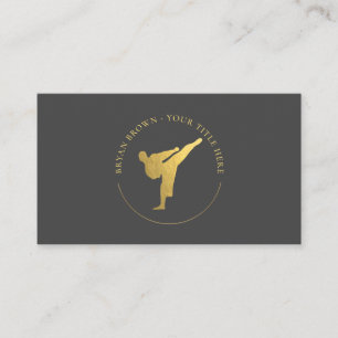 Visita Kickboxing dorado - Tarjeta de presentación con el