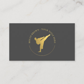 Visita Kickboxing dorado - Tarjeta de presentación con el